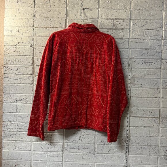 Coldwater Creek Red Button-Up Jacket – Women’s Size M – Geometric Paisley Patter - Picture 7 of 10